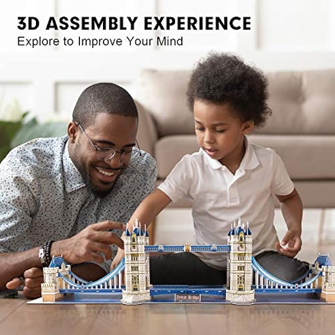 NATIONAL GEOGRAPHIC 3D LONDON PUZZLES BRITAIN ARCHITECTURE MODEL KITS TOYS FOR ADULTS AND CHILDREN, THE TOWER BRIDGE, WITH A BOOKLET, 771DS0978 - Image 4